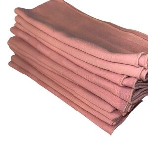 11 Dinner napkins pink print on print stripe cotton blend